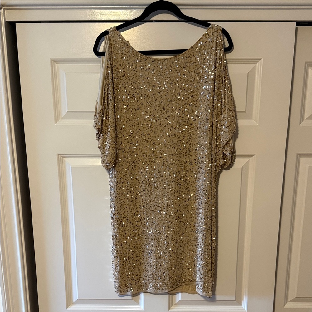 Aidan Mattox Gold Sequin Mini Dress
